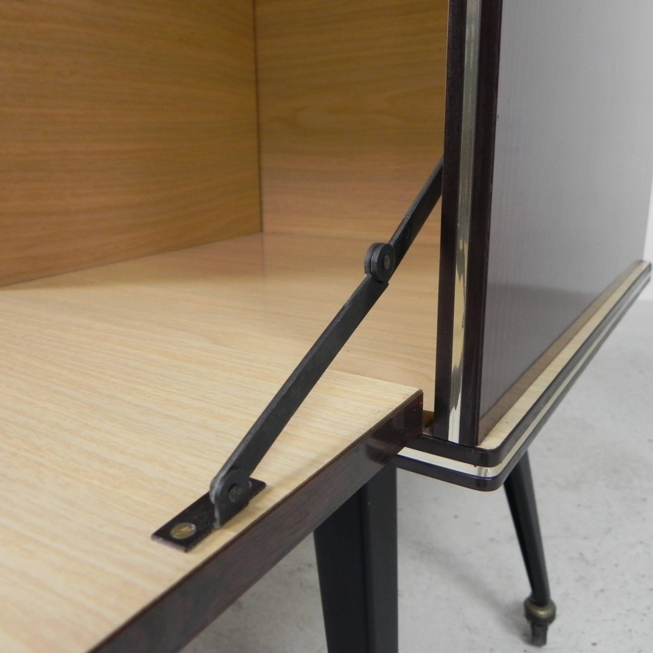 Vintage drinks cabinet, bar on castors, 1960s