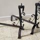 Pair of vintage steel brutalist andirons