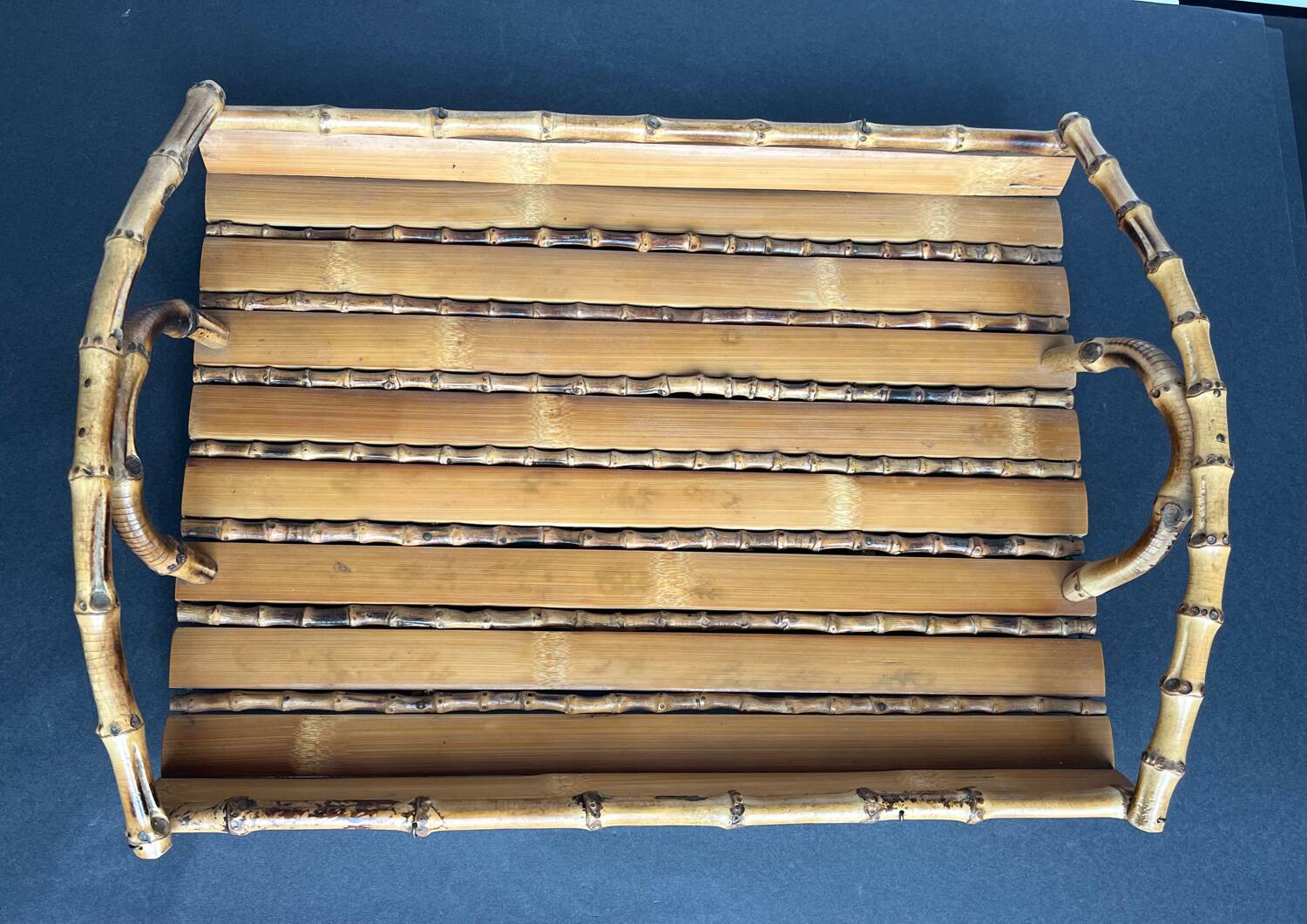 Vintage rattan tray