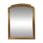 Large vintage gold mirror in Louis XVI style – fluted frame and floral decoration.