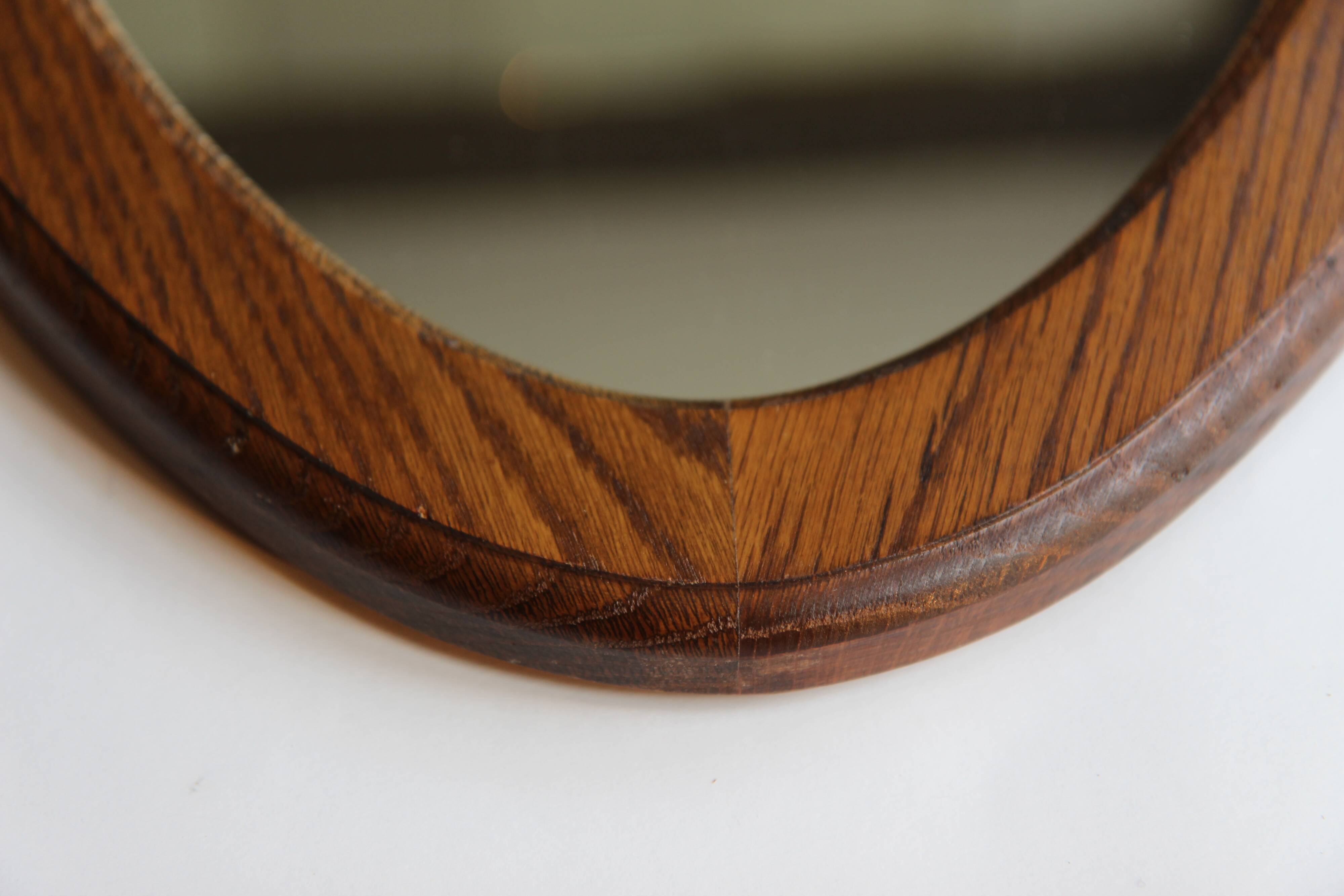 Danish oval teak mirror