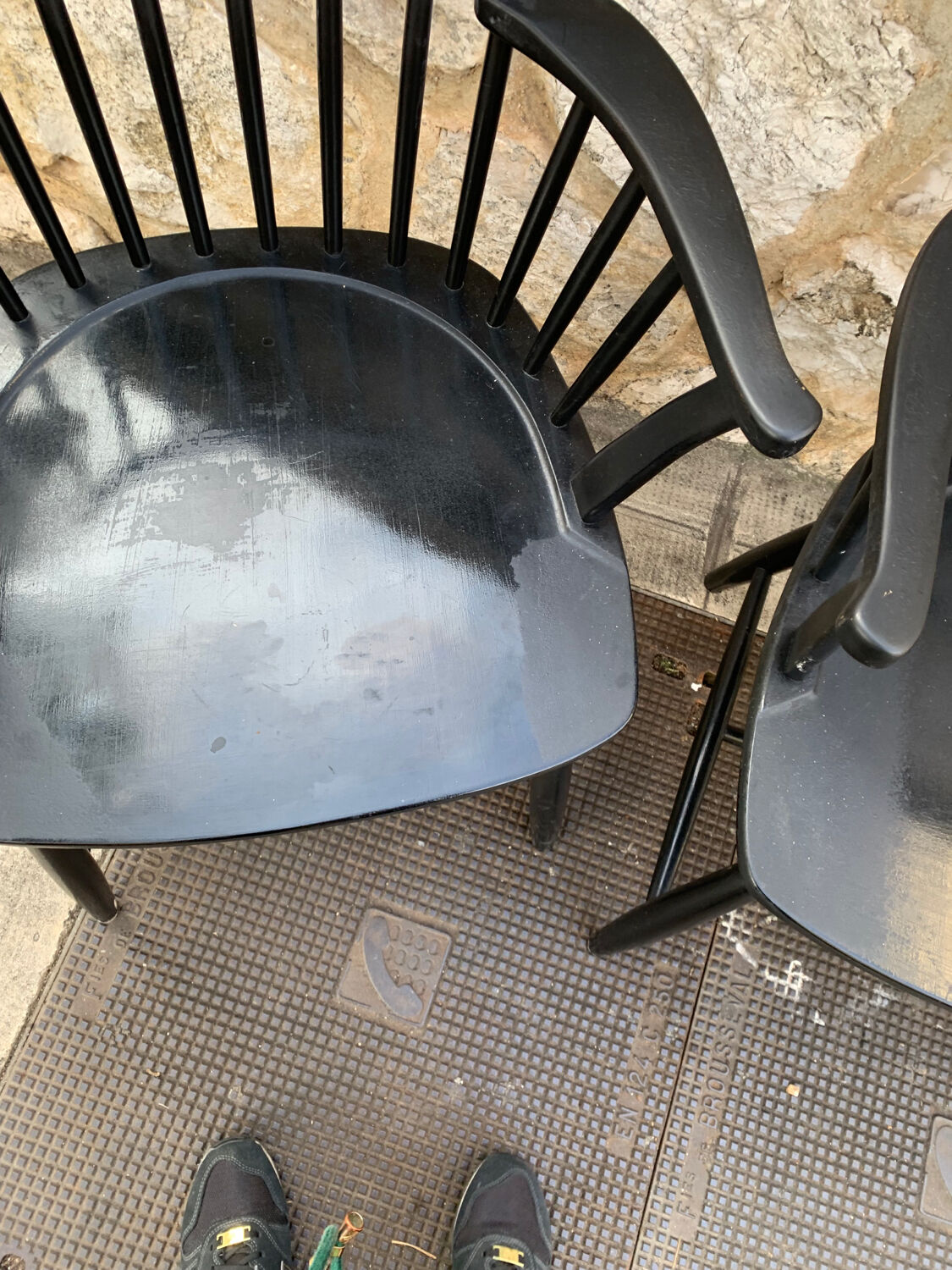 Set of 4 black Sven Erik Fryklund HagaFors armchairs