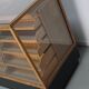 Vintage German Oak Glass Shop Counter Haberdashery Cabinet Vitrine, ca 1950