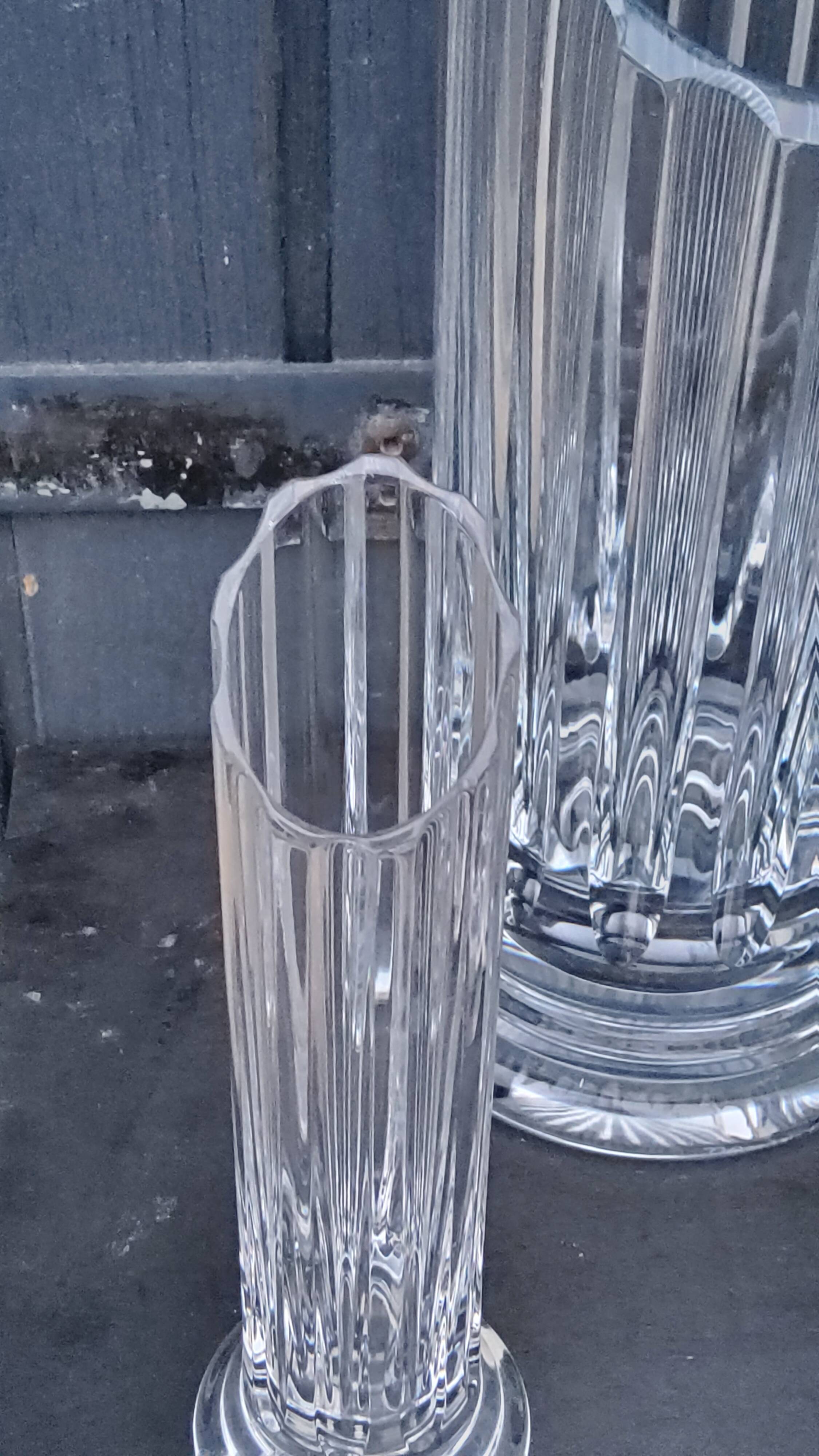 Set of 3 Daum crystal vases model Cythère from the 80s