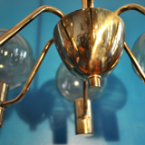 Hans-Agne Jakobsson scandinavian brass chandelier for Markaryd 1960