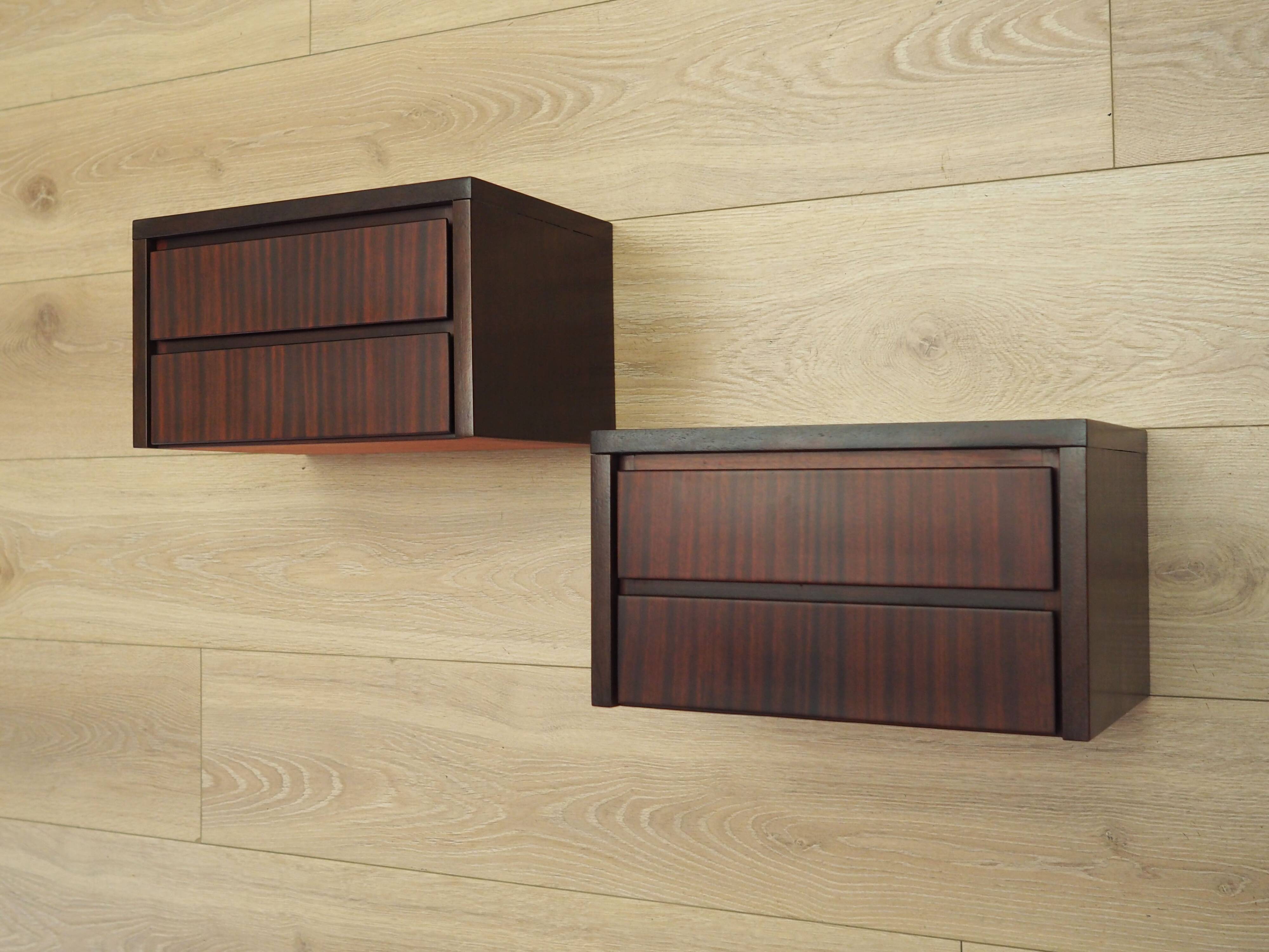 Set of hanging bedside cabinets, Danish design, 1970s, production: Denmark