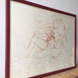 Lithograph Elongated in sanguine by Marcel Gili