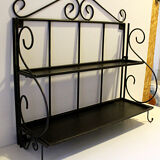 Wall-mounted or table-mounted wrought iron shelf