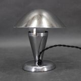 Bauhaus adjustable chrome mushroom table lamp, Czechoslovakia, 1930s