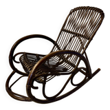Bamboo and rattan rocking chair