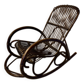 Bamboo and rattan rocking chair
