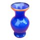 1960s Baluster vase on pedestal Blue opaline Neck with gilding