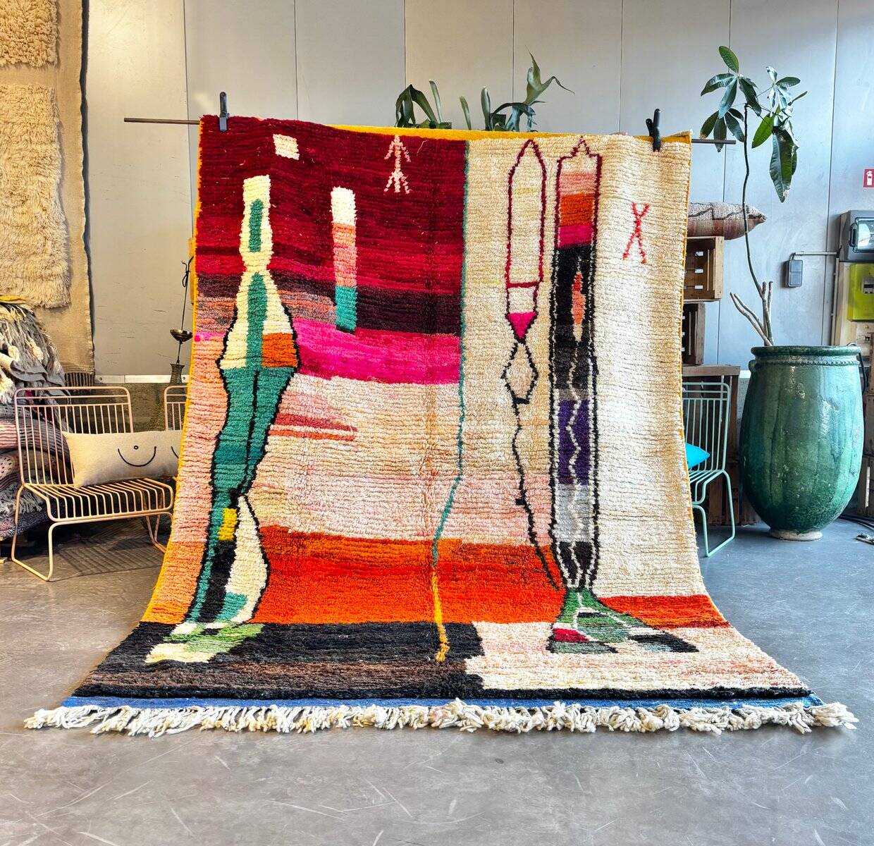 modern Berber bohemian Boujad wool rug