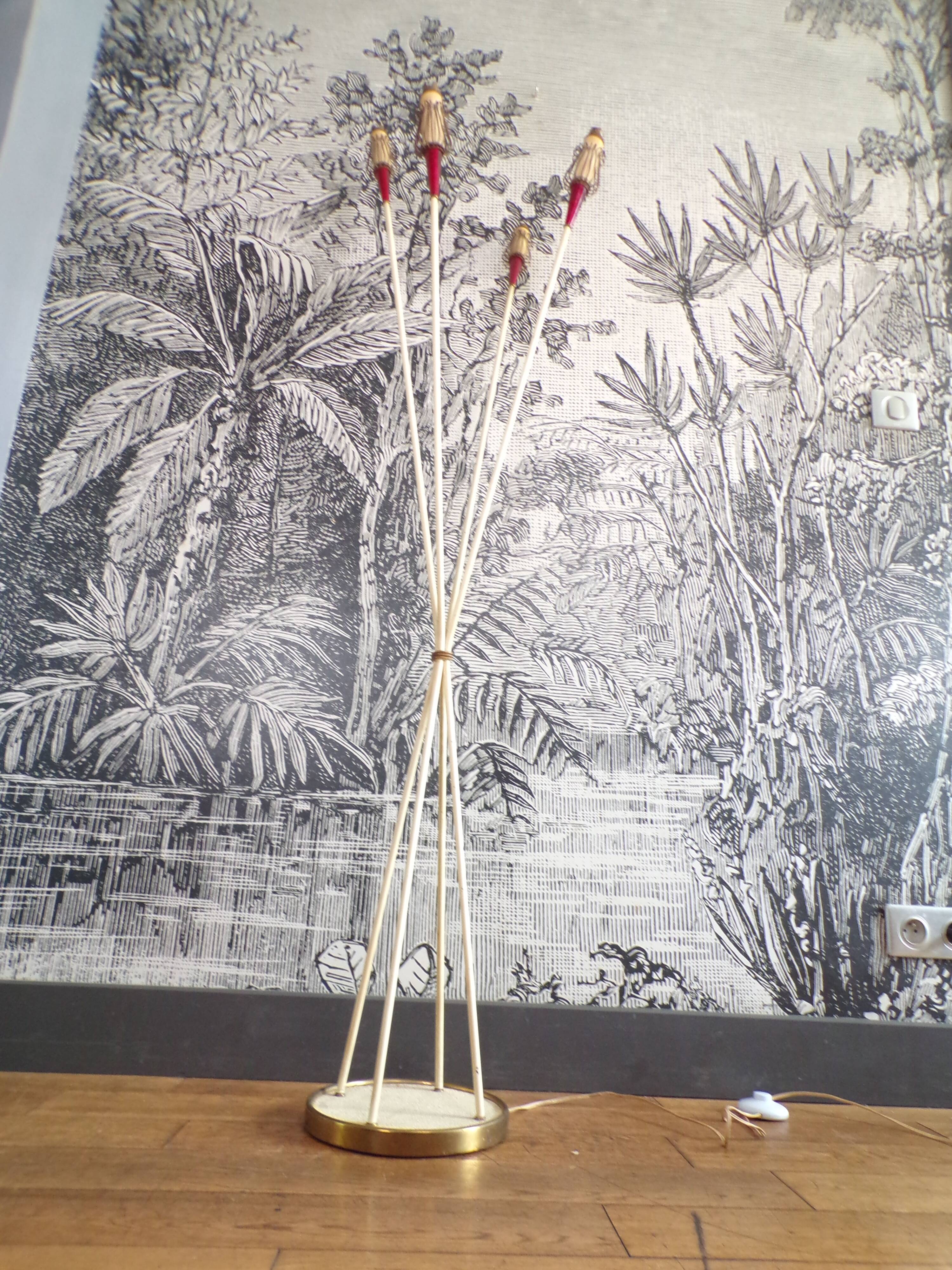 Lily of the valley floor lamp by René Mathieu for Lunel