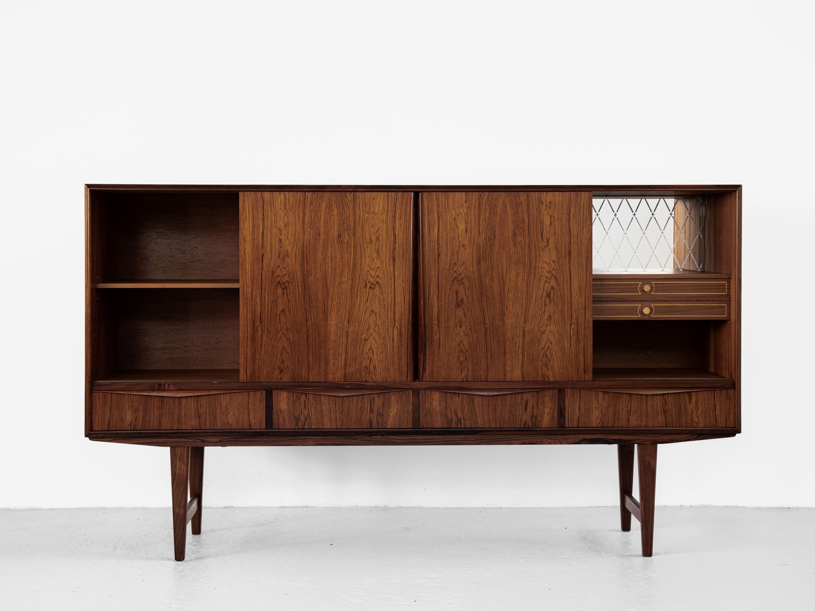 Danish highboard in rosewood by E.W. Bach for Sejling Skabe 1960s