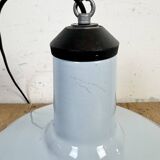 Industrial Light Blue Enamel Factory Pendant Lamp, 1960s