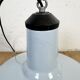 Lampe à suspension industrielle en émail bleu clair, années 1960