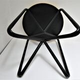 Yellow and black metal stool design 90s