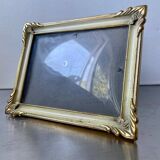 Art deco  metal picture frame 14 cm x 11  convex glass