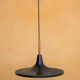 Vintage tulip hanging lamp in black metal and copper
