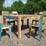 Teak table with 6 chairs