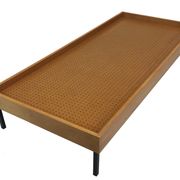 Lit d'appoint vintage en bouleau design métal années 60