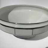 Salad bowl Art Deco porcelain silver net