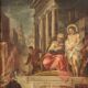 Antique painting Jesus and Herod from 17th century