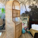 Vintage rattan bookcase