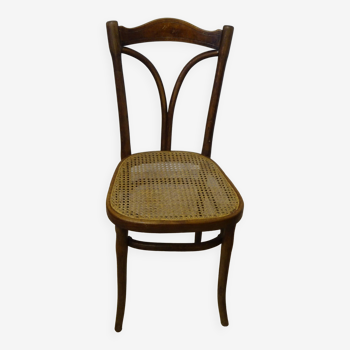 Thonet bistro chair in curved wood and canework
