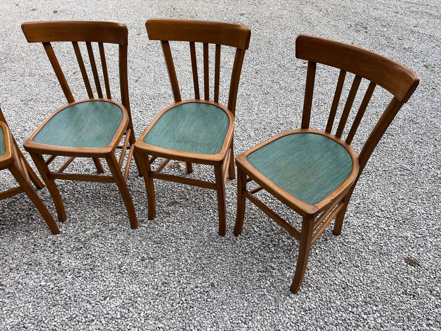 Set of 5 1950s bistro chairs