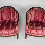 Art Deco Salon by Paul Follot in pink velvet, circa 1920