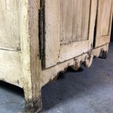 Old patinated painted wooden sideboard