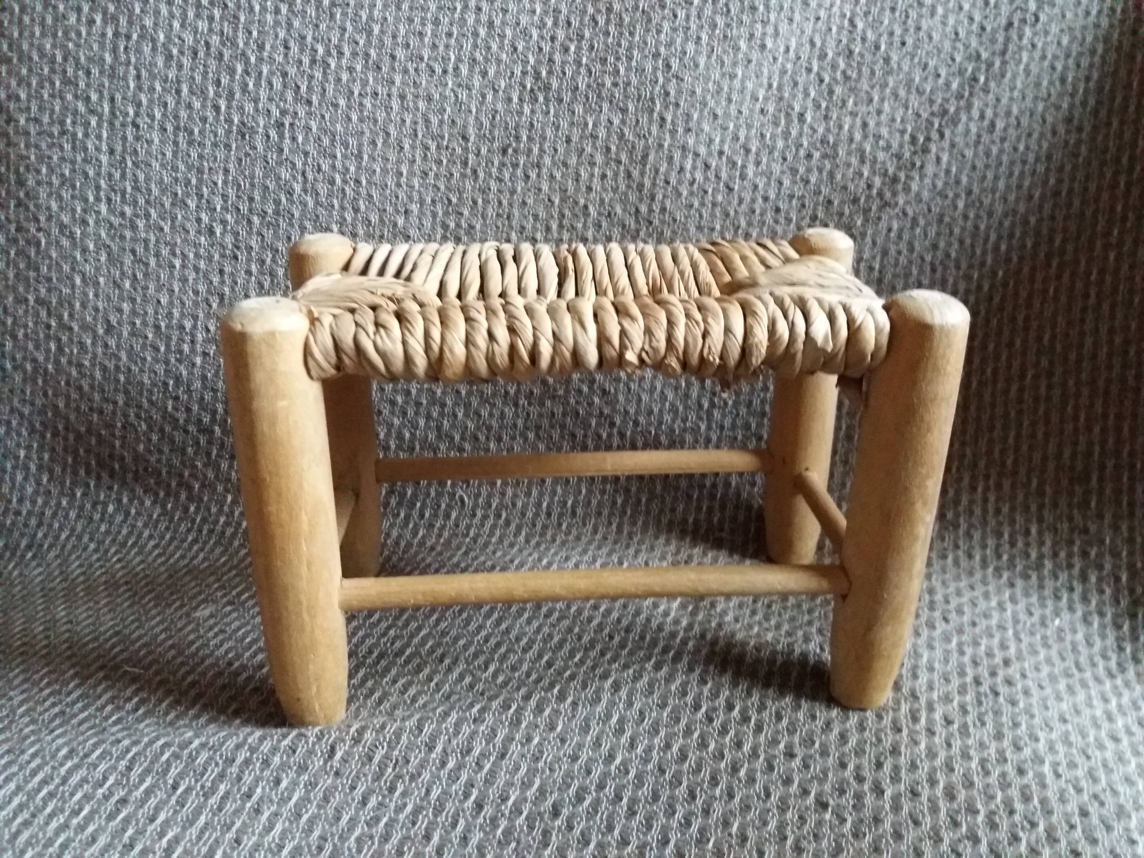 Straw bench doll furniture
