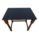 Table de chevet ou bout de canapé en bois massif avec son plateau noir