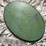 Large oval metal tray in the Napoleon III style, 1960s