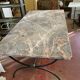 Table cast iron enamelled gold, top marble