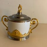 Mustard porcelain and gold metal