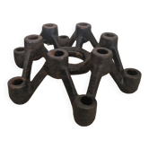 Modernist Japanese cast iron candlestick