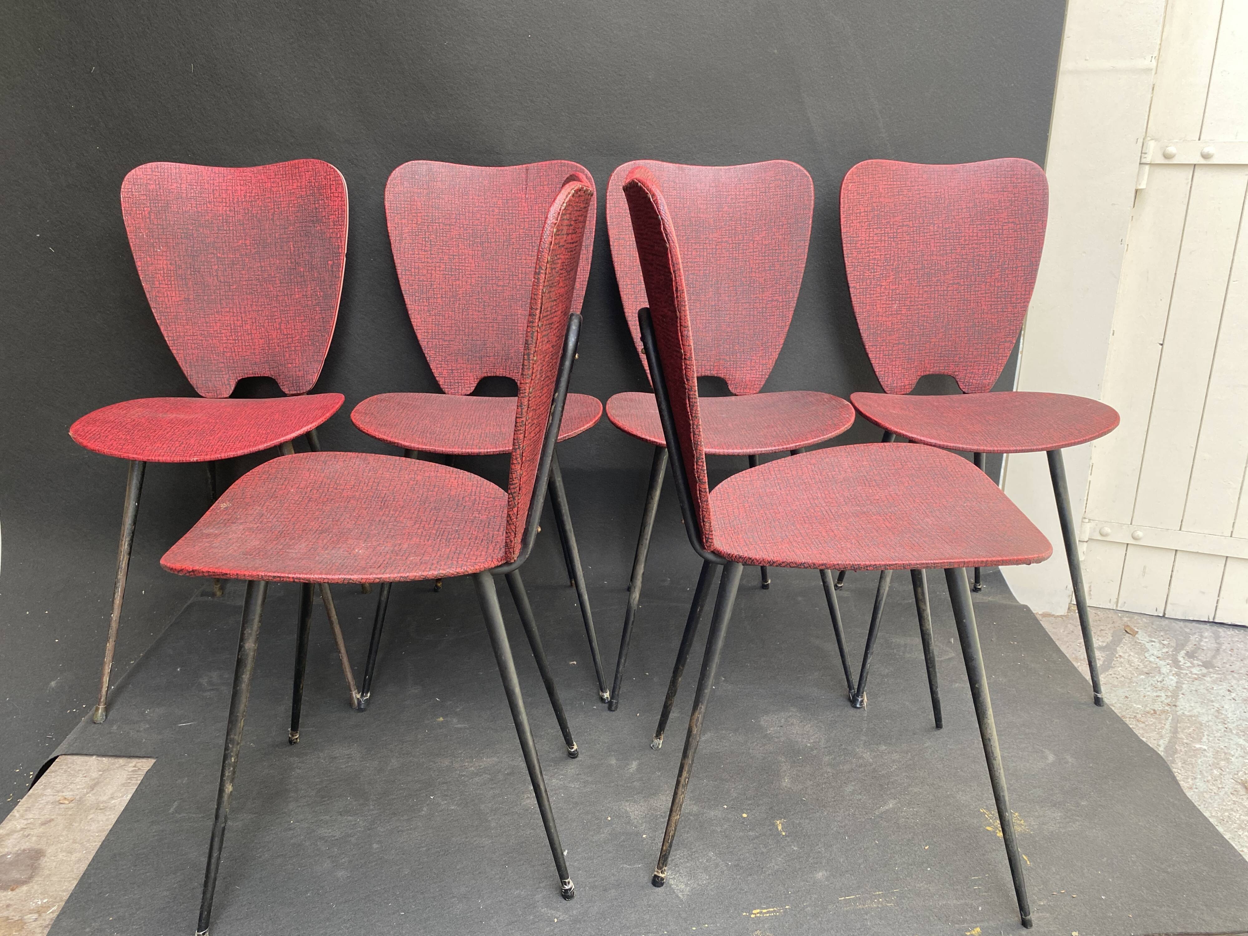 Series of 6 c chairs 60s