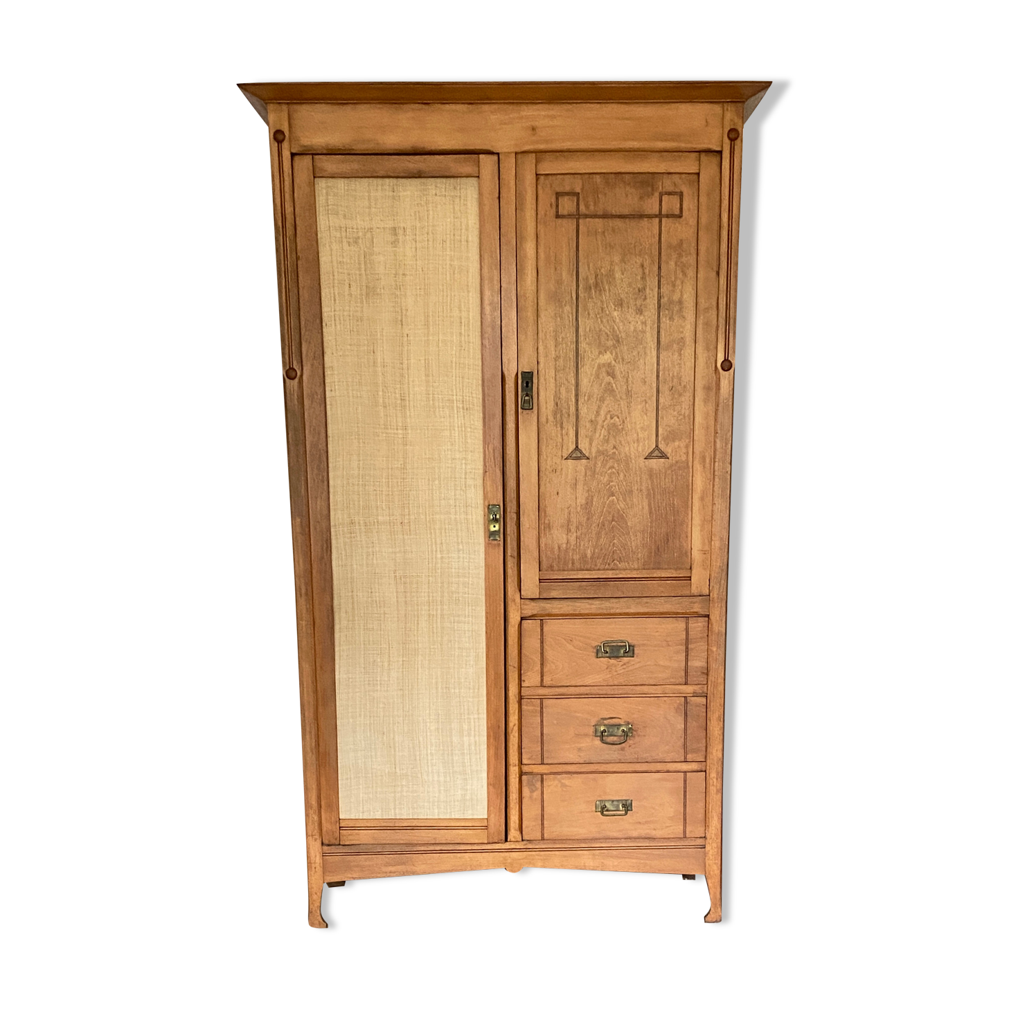 Armoire art déco bois brut & jute