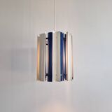 Rare blue and white 'Mexico' pendant lamp by Yki Nummi for Orno, 1960s