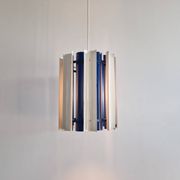 Rare blue and white 'Mexico' pendant lamp by Yki Nummi for Orno, 1960s