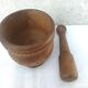 Wooden mortar and its pestle