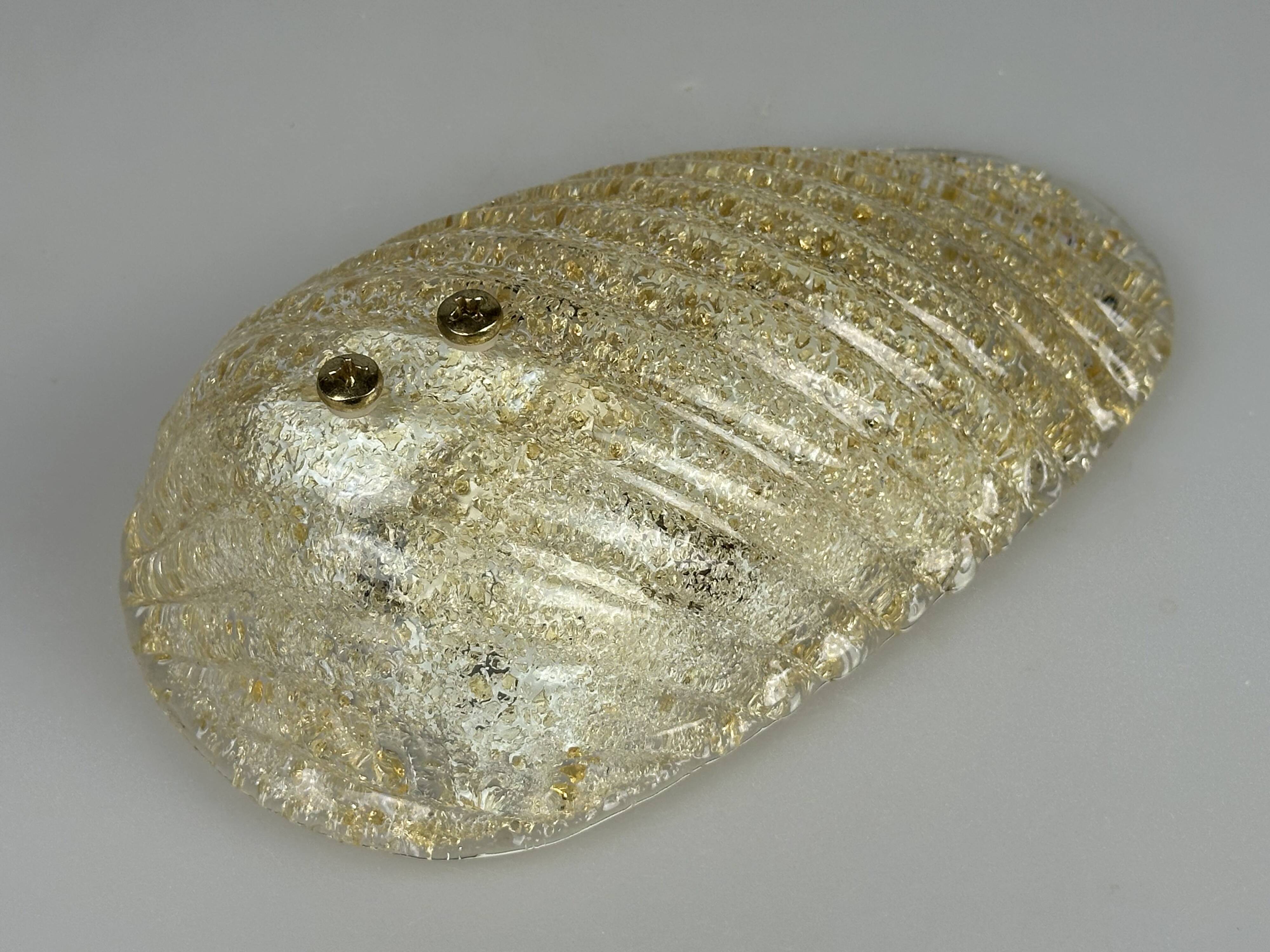 1960s/70s Lamp/Wall Light, Glass, Brass, Leaf, Space Age Design