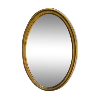 Gilded wood mirror period 1960 oval