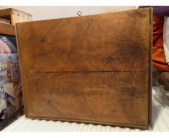 Chiffonnier scriban en bois 3 tiroirs secrétaire rangement et compartiment