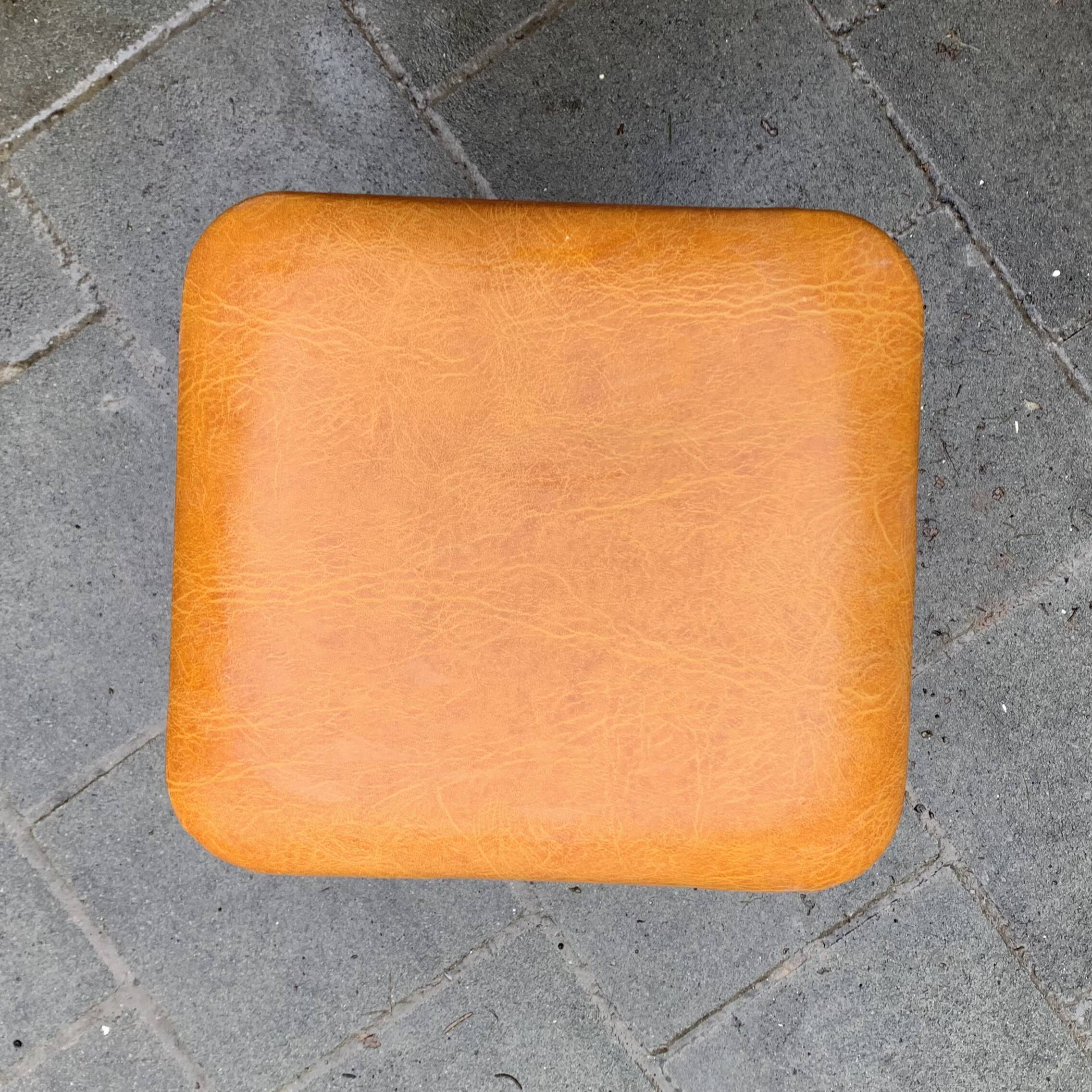 Vintage step stool in Skai and chrome metal - Hailo Klettermax