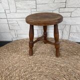 Tabouret de traite tripode style Charles Dudouyt