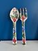 floral ceramic cutlery - vintage kitchen wall decor - set of